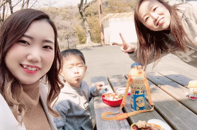 動物園でお弁当食べたよ
