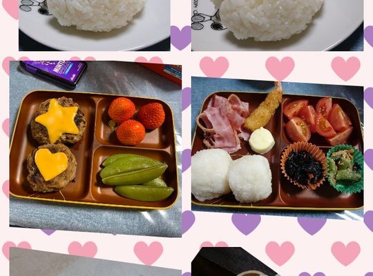 息子くんが作ってくれた雪だるまおにぎり